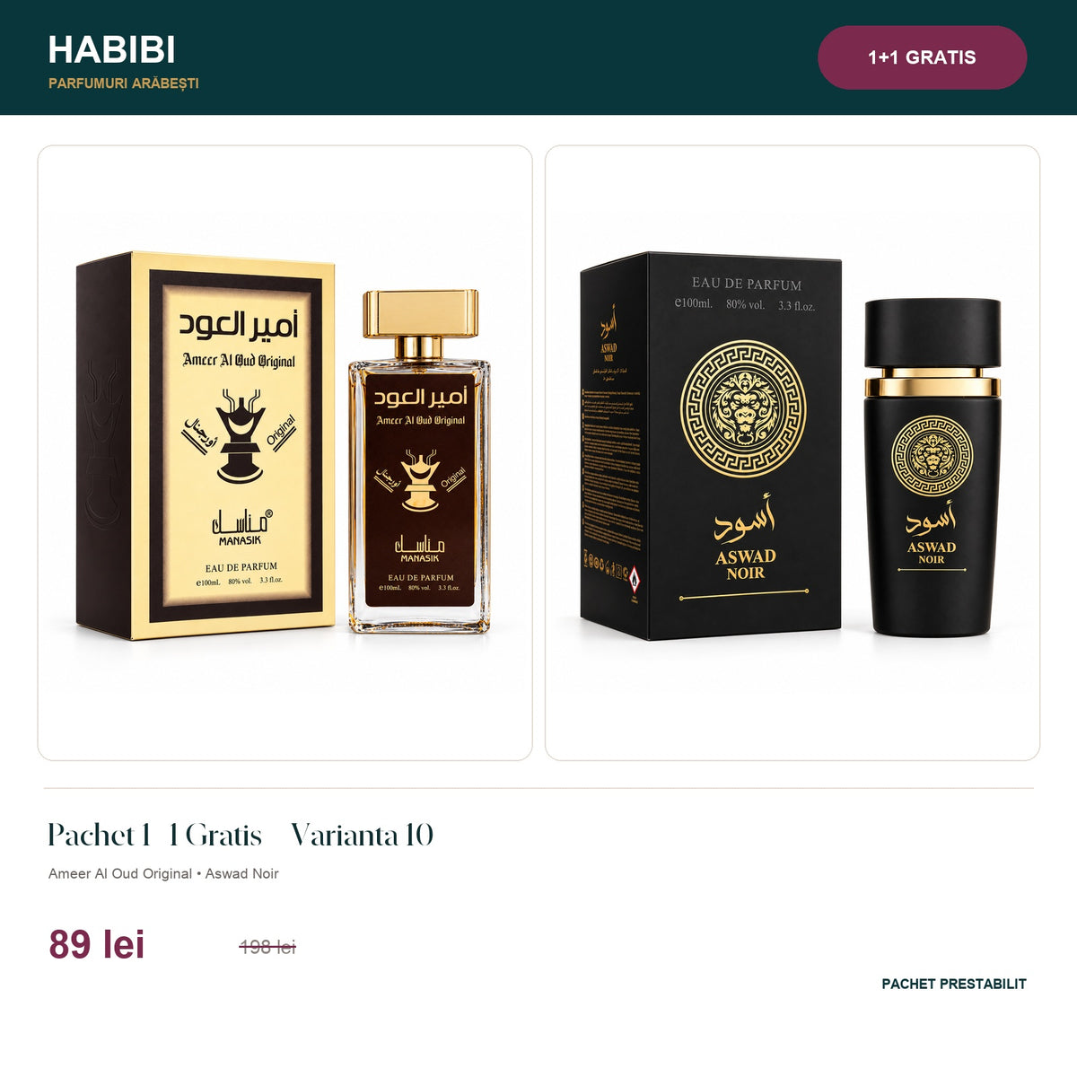 Pachet 1+1 Gratis – Varianta 10 – pachet prestabilit HABIBI.RO