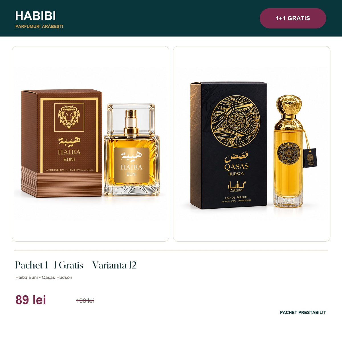 Pachet 1+1 Gratis – Varianta 12 – pachet prestabilit HABIBI.RO