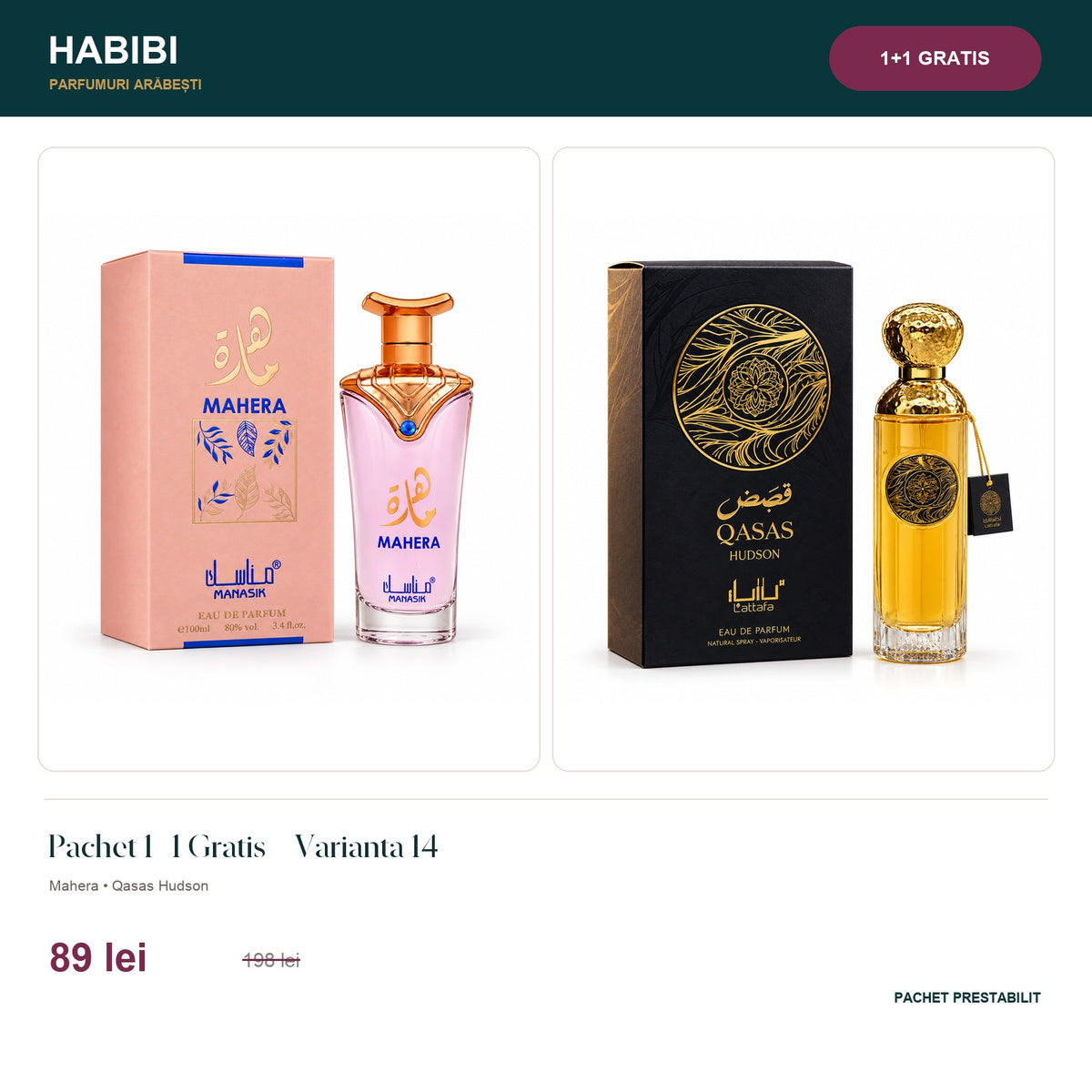 Pachet 1+1 Gratis – Varianta 14 – pachet prestabilit HABIBI.RO