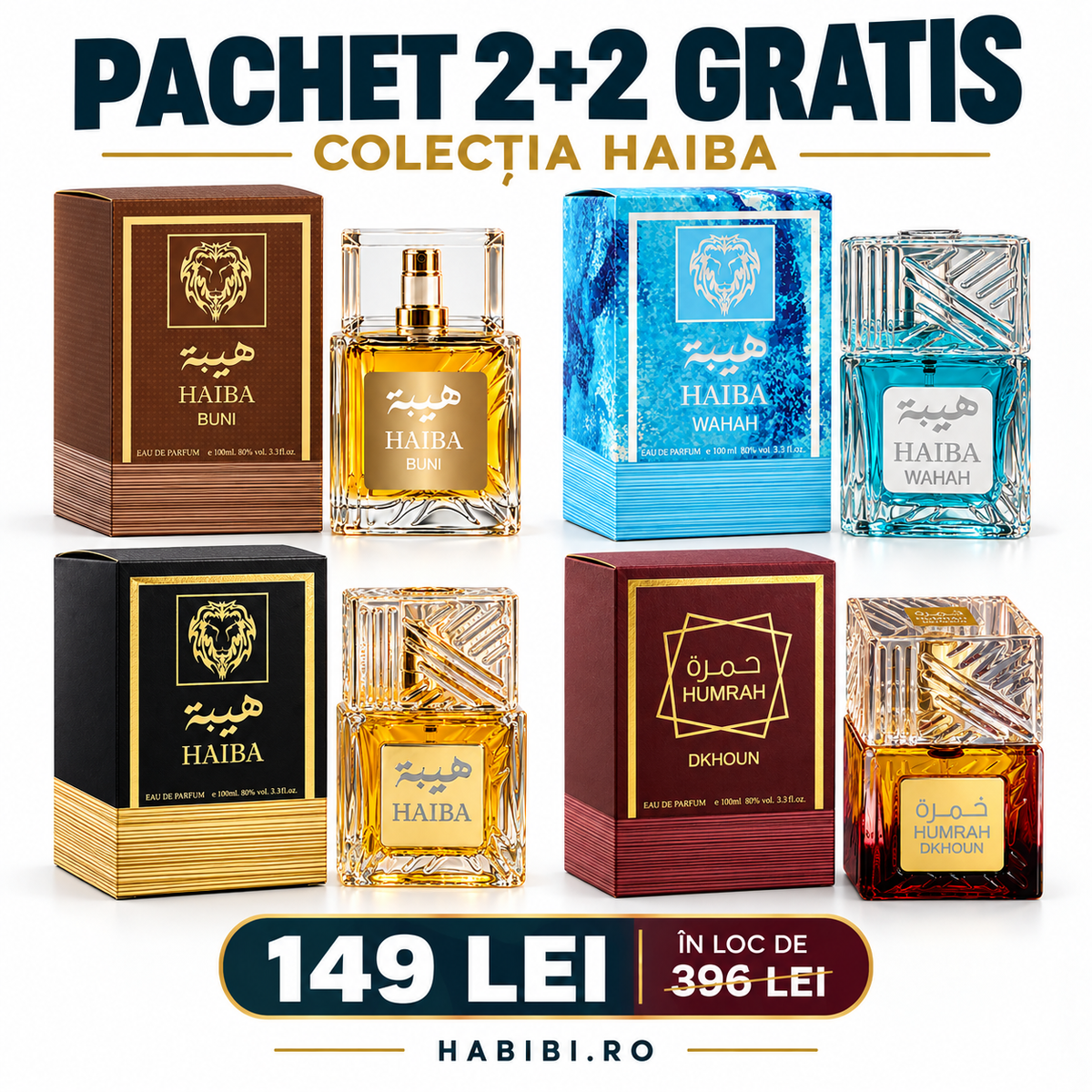 Pachet 2+2 Gratis – Colecția Haiba – fundal alb HABIBI.RO