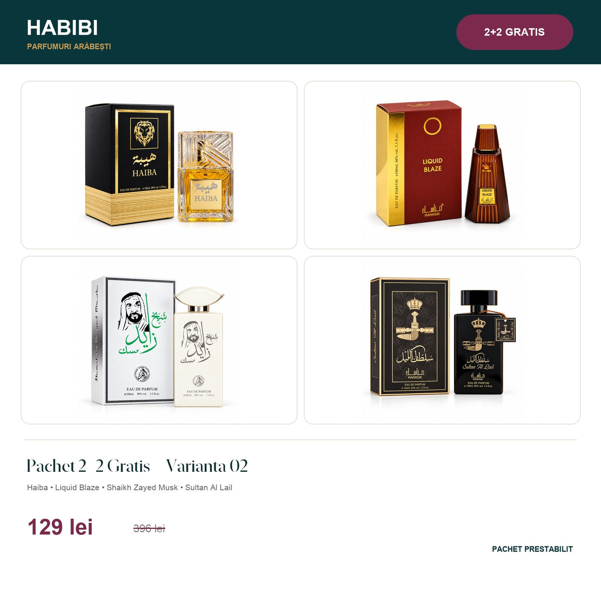 Pachet 2+2 Gratis – Varianta 02 – pachet prestabilit HABIBI.RO