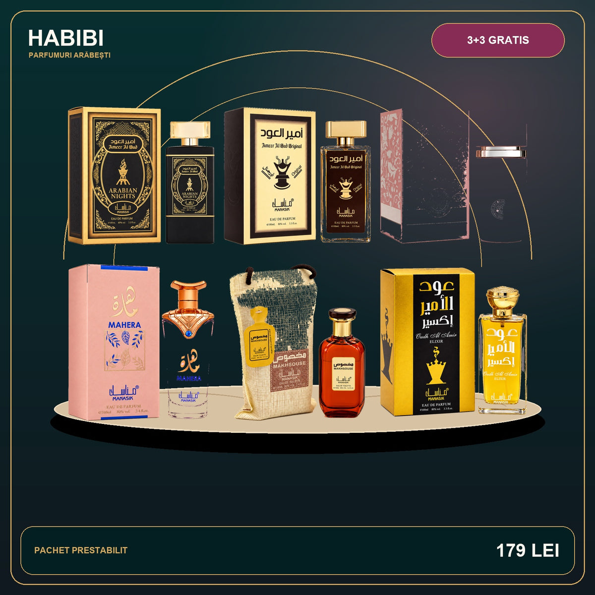 Pachet 3+3 Gratis – Noble Oud – imagine premium HABIBI.RO