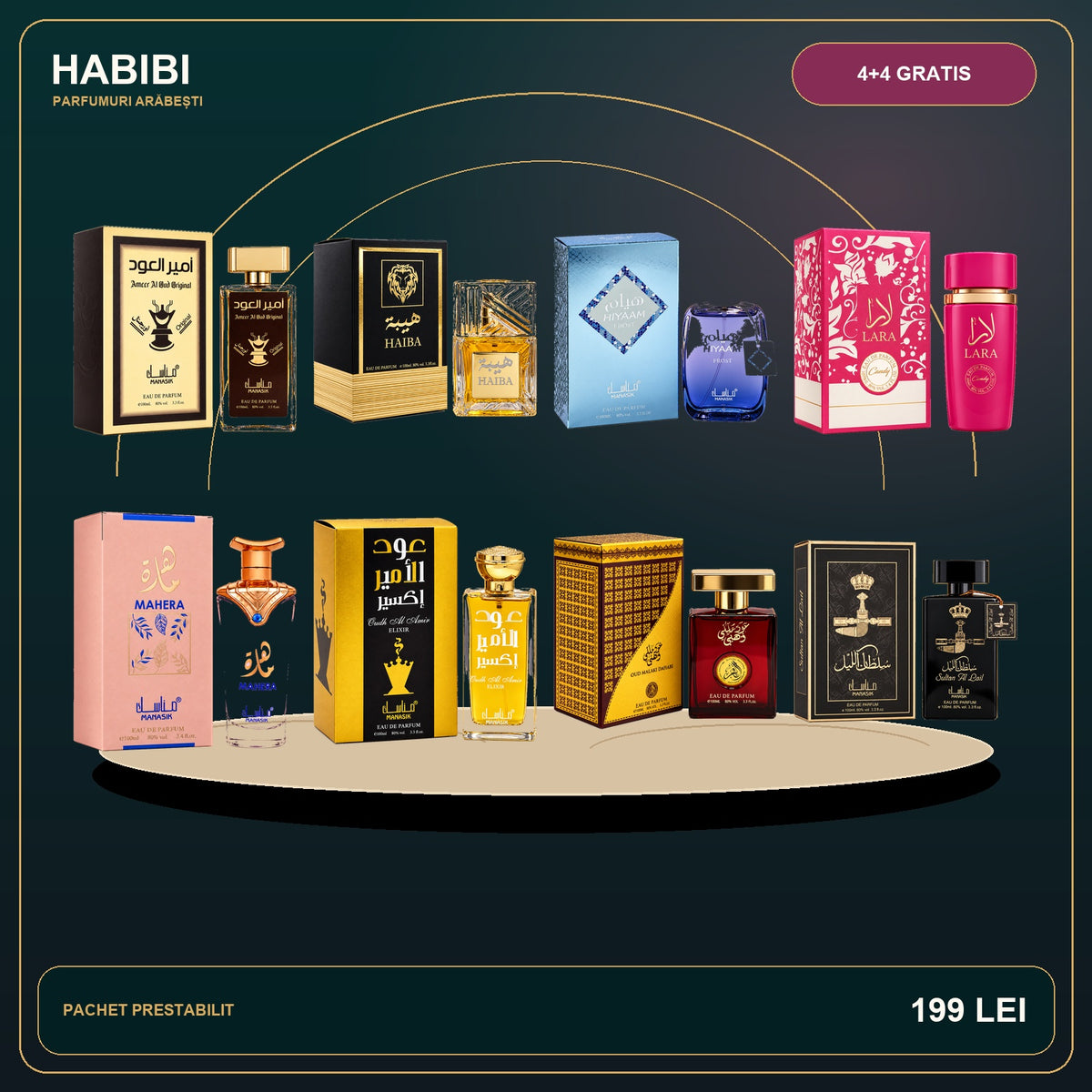 Pachet 4+4 Gratis – Esențe Regale – imagine premium HABIBI.RO