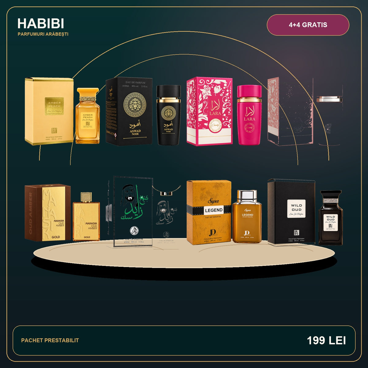 Pachet 4+4 Gratis – Oud Majestic – imagine premium HABIBI.RO