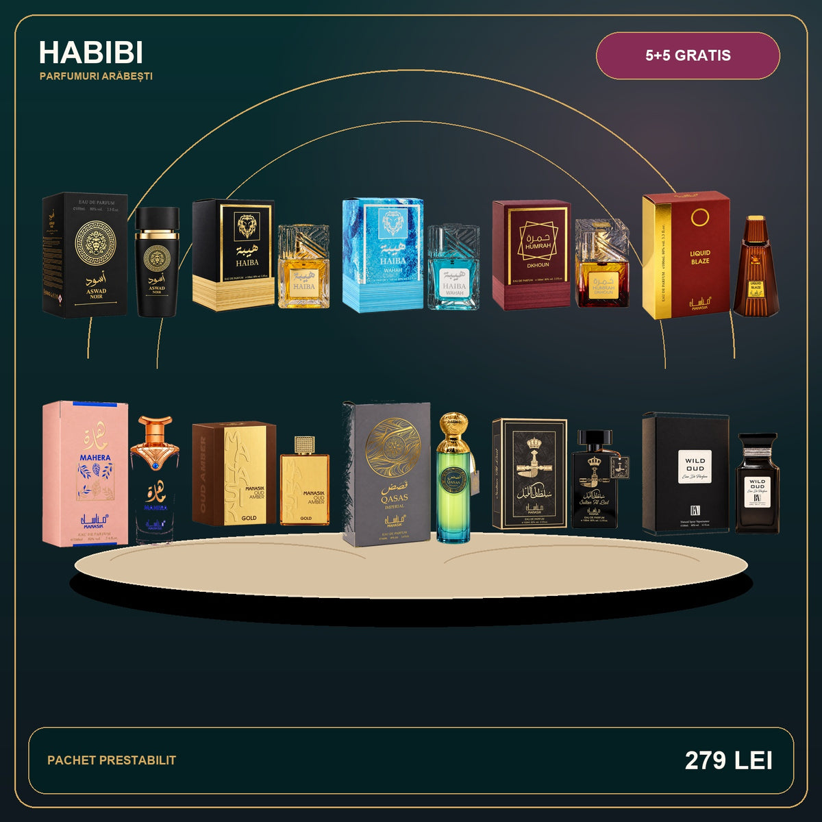 Pachet 5+5 Gratis – Noble Oud – imagine premium HABIBI.RO